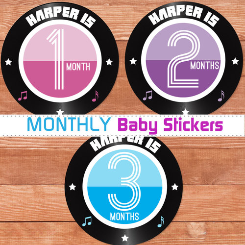 Milestone Record Baby Stickers Pastels